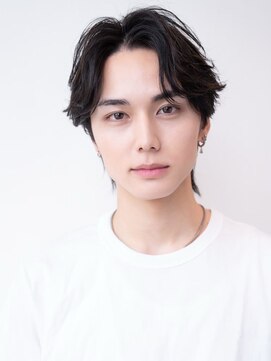 ケアリー 川西能勢口(Carelly) ツイストパーマ七三オールバックマッシュウルフスリークショート