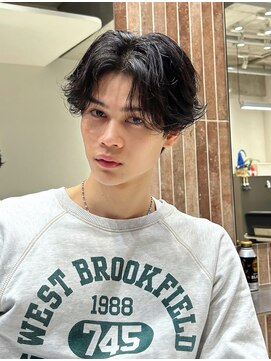 フェザーパーマショートセンターパートニュアンスパーマ2