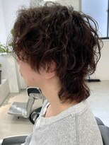 ラギッド 大野城店(RUGGED)&nbsp;メンズミディアム ウルフヘア ニュアンスパーマ ダークブラウン