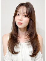 レア 表参道(L'ea)&nbsp;大人ガーリーダークアッシュ似合わせカットミディアムレイヤー
