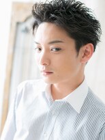 トニーアンドガイ メン 与野駅前店(TONI&GUY MEN)&nbsp;アッシュブラック清潔感アップバング短髪フェザーパーマk与野
