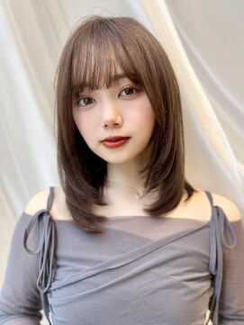 カロン トウキョウ 高円寺店(Kalon Tokyo) ミディアムレイヤーカット/小顔カット/柔らかベージュ