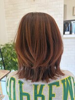 マヌ ア マヌ(manu a manu)&nbsp;レイヤーカット×オレンジカラー