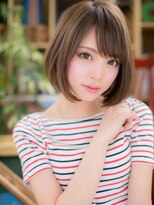 カバーヘア ブリス 志木南口駅前店(COVER HAIR bliss)&nbsp;グレージュカラー斜めバング小顔前下がりボブa志木20代30代40代!