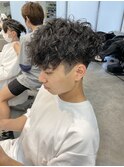 波巻きスパイラルツイストスパイラルパーマツーブロックマンバン