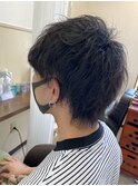 《見附　今町》メンズ　パーマを生かしたショートヘア
