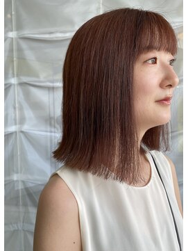 イロ(iro*) ☆大人似合わせピンクブラウン外ハネボブ