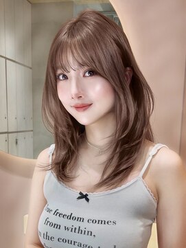 グロー 大宮(GLROW) 似合わせカットメルティカラーフェミニンロングマロンベージュ