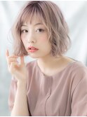 ブリーチラベンダーミルクティーボブパーマq小山10代20代30代