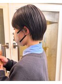 マッシュショートボブダークブラウンアッシュベージュイメチェン