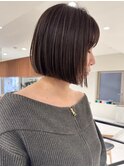 葛西ハイライト白髪ぼかしショートボブ小顔カットレイヤーカット