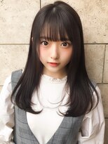 アフロート トウキョウ(AFLOAT TOKYO) ぱっつん前髪小顔顔まわりカットふんわりレイヤーストレート