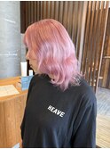 ブリーチあり/ペールピンクカラー〔西尾〕