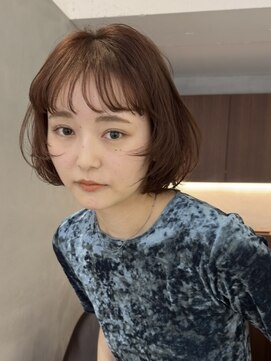 プロス(Pros) レイヤーボブ/オレンジベージュ/ブリーチなしカラー/表参道