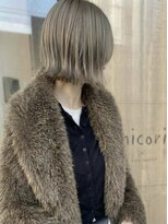 ニコリヘアワークス(nicori hair works)&nbsp;ボブ×外ハネ×マロンベージュ1
