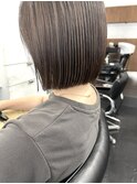 20代30代切りっぱなしボブタッセルボブ顔周りレイヤーオリーブ