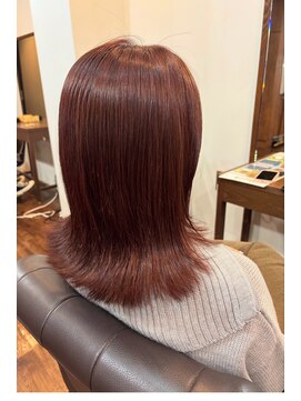 セレスト 心斎橋店(CELESTE) イノアカラー　チェリーピンク　顔周りレイヤーカット