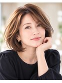 山村/小顔大人ボブ/エレガントボブパーマ40代50代60代/髪質改善