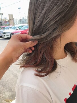 マイ ヘア デザイン 岡崎(MY hair design) ピンキーグレイチラ見えカラー