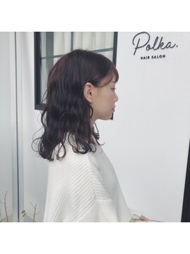 ポルカドット(polka.) カーリーロング●