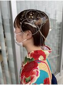 #卒業式ヘアセット#成人式ヘアセット#金箔#水引き