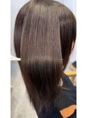 艶髪ストレート/かきあげバング