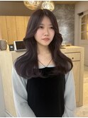 グレージュカラー/艶髪/顔周りカット/天神韓国ヘア