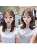 20代30代40代◎前髪パーマグレーベージュレイヤーロング黒髪