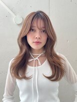 ヘアラウンジ ビーチ 青山 外苑前(hair lounge BEACH) セミロングくびれレイヤーカットマロンベージュカラー