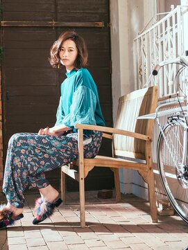 カバーヘア ブリス 上尾西口店(COVER HAIR bliss) 透明感ダークアッシュかきあげ前髪こなれボブパーマtk3上尾