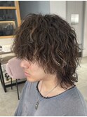 ツイストスパイラルパーマメンズウルフ