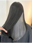 小岩ブリーチなしWカラーインナーカラーホワイトシルバー