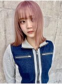 くびれボブ × シアーピンク