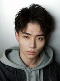 センターパートフェザーパーマシャドウパーマメンズパーマ