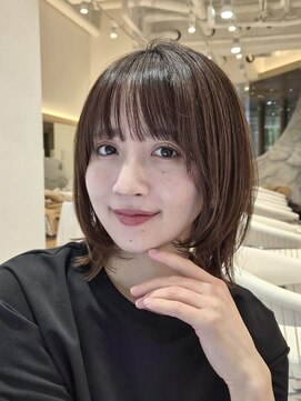 ソワネ 表参道(soigne) 表参道酸性ストレート艶髪ミディアムレイヤーアッシュグレー40代