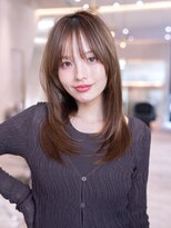 ハバナ 渋谷(HAVANA)&nbsp;大人ガーリー顔周りミディアムレイヤーカット×ココアブラウン