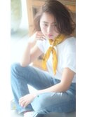 【RIMA】 ノームコアなくせ毛風ボブ×マーメイドアッシュ