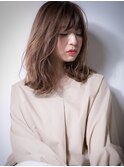 斜めバング×無造作カールのモテふわミディw上尾20代30代40代