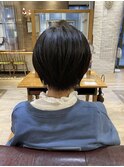ショート 大人ボブ 小顔 前髪 黒髪カタログ 向ケ丘遊園 耳かけ