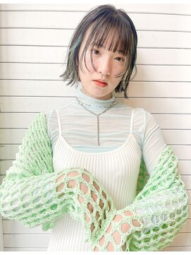 マグサロンギャラリー(Mag salon gallery) 20代30代伸ばしかけオシャレインナーカラー外ハネ無造作