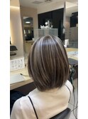 コントラストハイライト/大人ハイライト/大人ボブ