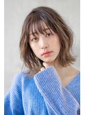 大人かわいい前髪セシルカットココアブラウンフリンジウェーブ