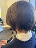 ショートボブ×ベージュブラウン×メンズライク×ナチュラル