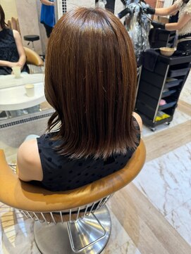 ロンドローズ 名古屋(Lond damaskRose) ブリーチ 学割 オリーブベージュ レイヤーカット リタッチ874