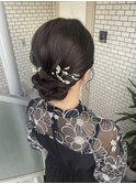 アップ　シニヨン　参列ヘア　お呼ばれヘア