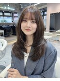 □ 韓国大宮顔周りレイヤーカットハッシュカカットワンホンヘア