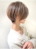 ショートボブ髪型30代40代50代前髪あり前髪なし面長丸顔【倉田】