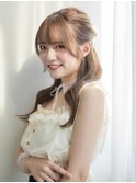 【annuy_shioriベージュカラー×ハーフアップarrange♪