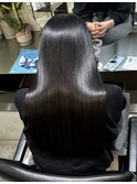 髪質改善 スーパーロング ワンレングス レイヤー 韓国風巻き