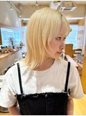 大人可愛い小顔ジャギーボブ似合わせオリーブベージュボブ